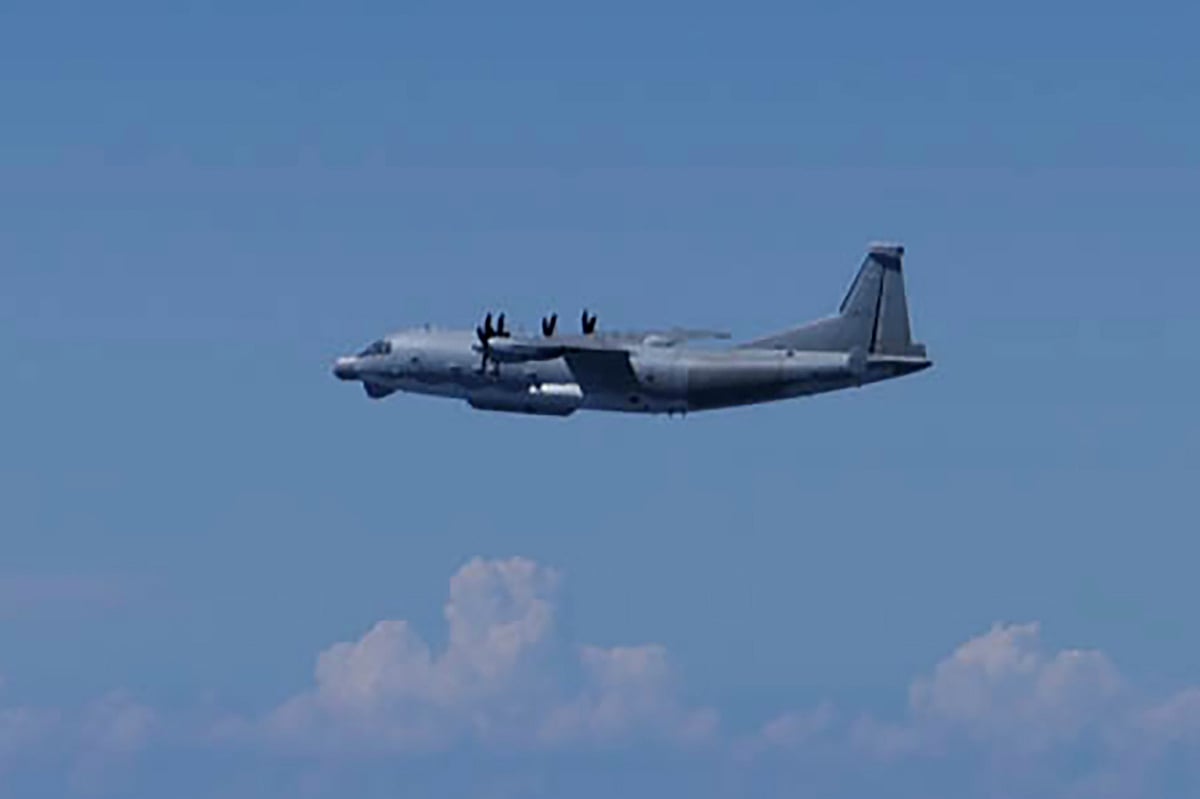 AP : This photo provided by Japan's Ministry of Defense shows a Chinese Y-9 reconnaissance plane Monday, Aug. 26, 2024.